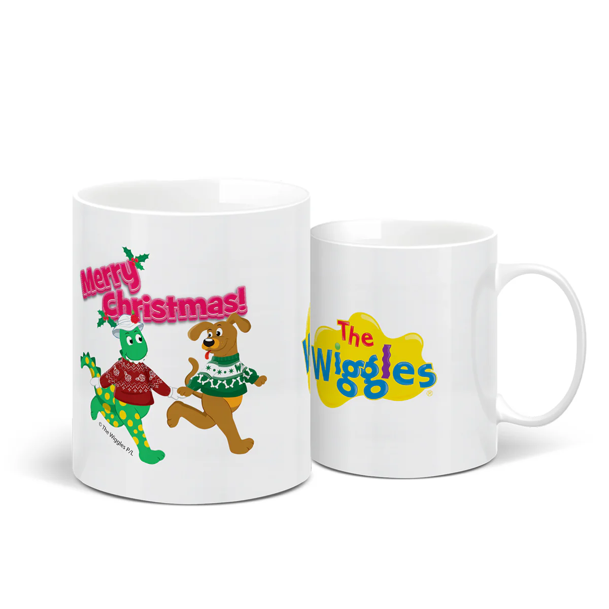 wiggles and merry christmas printed mugs