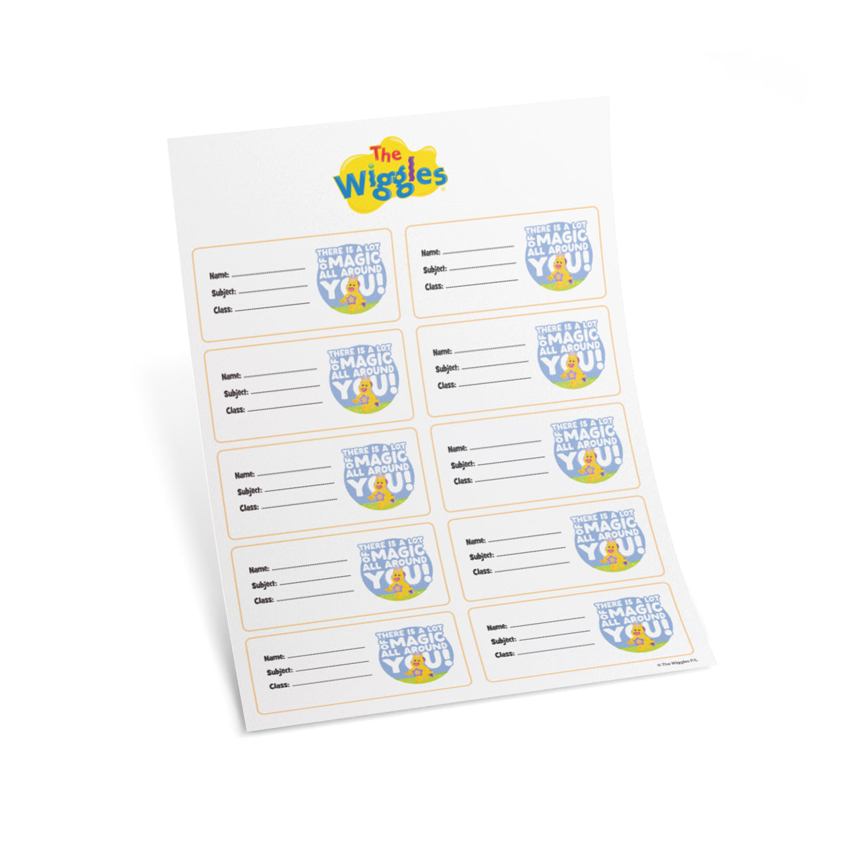 The Wiggles There Is A Lot Of Magic Set of 10 Book Labels